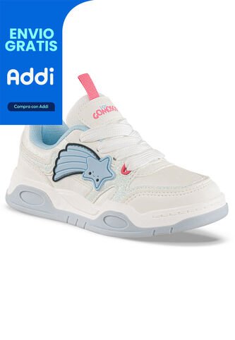 Tenis Casuales Hobor Blanco-Azul Los Gomosos Para Niña Los Gomosos