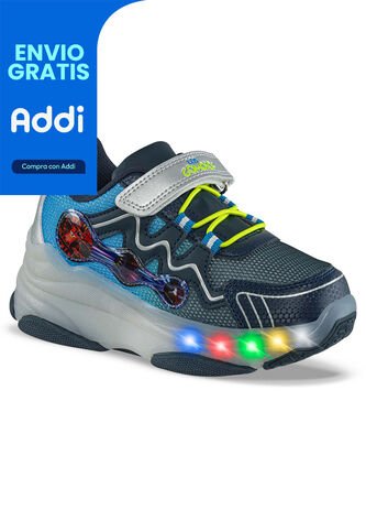 Tenis Patines Luces Morina Azul Osc Los Gomosos Para Niño Los Gomosos