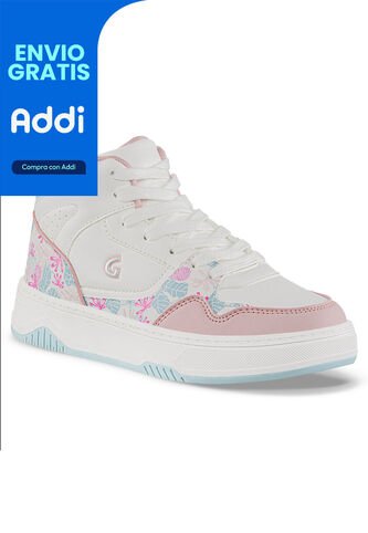 Tenis Urbanos Geximu Blanco-Rosa Los Gomosos Para Niña Los Gomosos