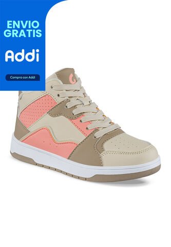 Tenis Urbanos Kuxoj Beige-Coral Los Gomosos Para Niña Los Gomosos