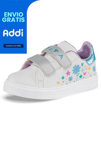 Tenis Casuales Stimpy Blanco-Azul Los Gomosos Para Niña Los Gomosos