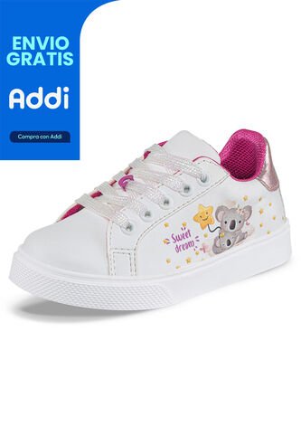 Tenis Casuales Noggin Blanco-Rosa Los Gomosos Para Niña Los Gomosos