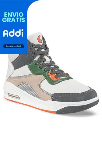 Tenis Urbanos Tobin Blanco-Gris Para Niño Los Gomosos Los Gomosos