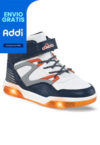 Tenis Con Luces Trew Azul O-Nar Para Niño Los Gomosos Los Gomosos