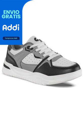 Tenis Urbanos Drooble Blanco-Gris Para Niño Los Gomosos Los Gomosos