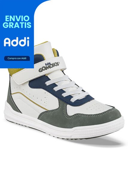 Tenis Urbanos Driff Blanco-Verde Para Niño Los Gomosos