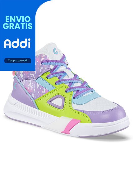 Tenis Urbanos Fenir Blanco-Mora Para Niña Los Gomosos