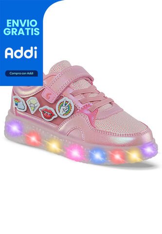 Tenis Luces Gerfy Rosa Para Niña Los Gomosos Los Gomosos