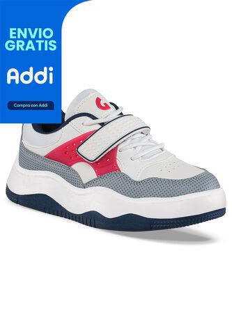 Tenis Urbanos Vaxo Blanco-Gris Para Niño Los Gomosos Los Gomosos