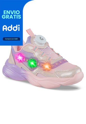 Tenis Luces Jomir Rosa Para Niña Los Gomosos Los Gomosos