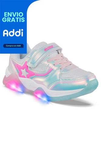 Tenis Luces Lunex Blanco Para Niña Los Gomosos Los Gomosos