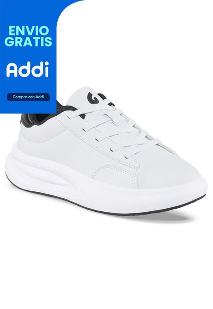 Tenis Urbanos Kinfer Blanco-Negro Para Niño Los Gomosos
