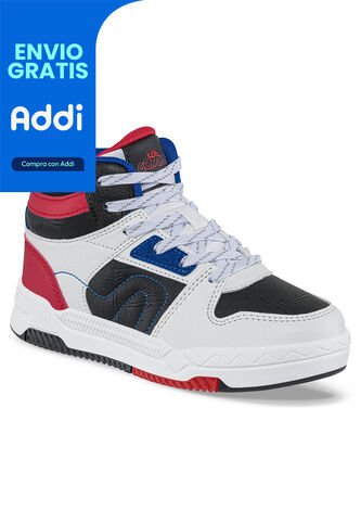 Tenis Urbanos Amfer Blanco-Rojo Para Niño Los Gomosos Los Gomosos