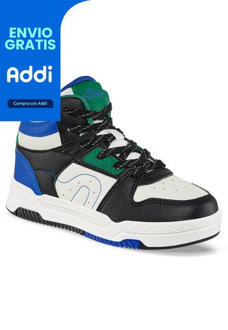 Tenis Urbanos Amfer Negro-Azul Para Niño Los Gomosos Los Gomosos