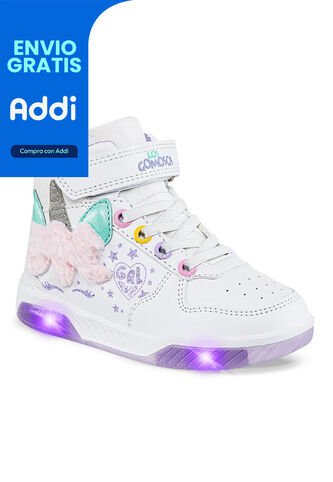 Tenis Luces Konno Blanco Para Niña Los Gomosos Los Gomosos