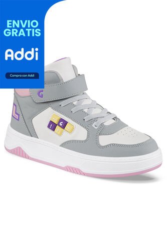 Tenis Odyl Blanco-Gris Para Niña Los Gomosos Los Gomosos