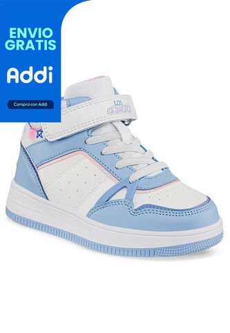 Tenis Reffor Blanco-Azul Para Niña Los Gomosos Los Gomosos