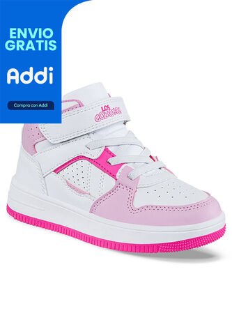 Tenis Klaz Blanco-Rosa Para Niña Los Gomosos Los Gomosos