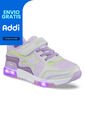 Tenis Luces Gypin Beige-Lila Para Niña Los Gomosos de Los Gomosos