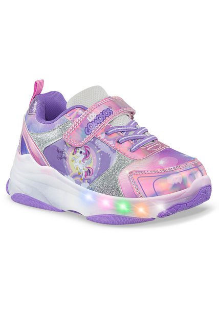 Tenis Patines Con Luces Turfi Mora-Rosa Para Niña Los Gomosos