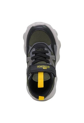 Tenis Lumar Negro-Verde Para Niño Los Gomosos