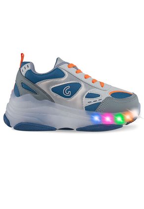 Tenis Patines Luces Fech Gris Para Niño Los Gomosos