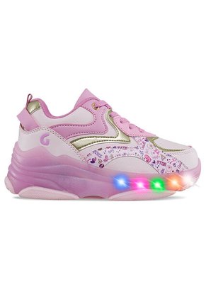 Tenis Patines Luces Lafta Rosa Para Niña Los Gomosos