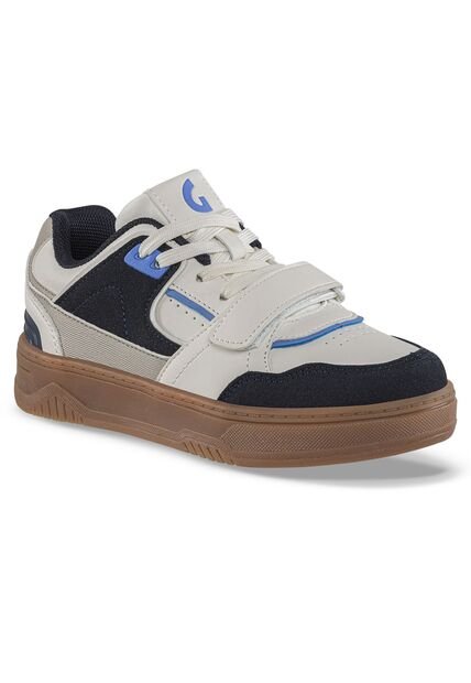 Tenis Casuales Elocar Blanco-Azul O Los Gomosos Para Niño