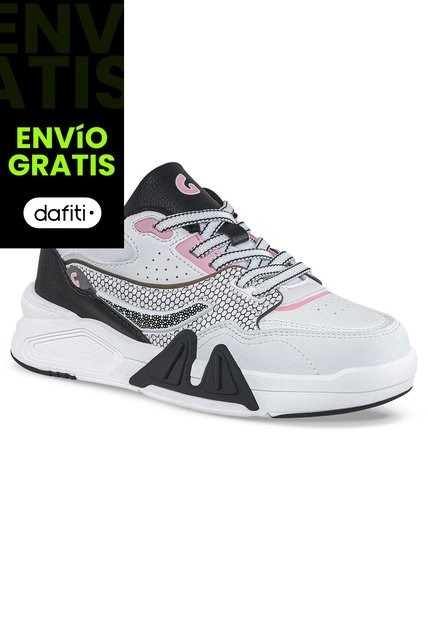 Tenis Urbanos Hopaw Blanco-Negro Los Gomosos Para Niña