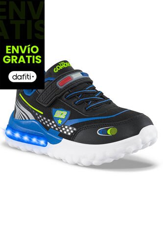Tenis Con Luces Chitter Negro Los Gomosos Para Niño Los Gomosos