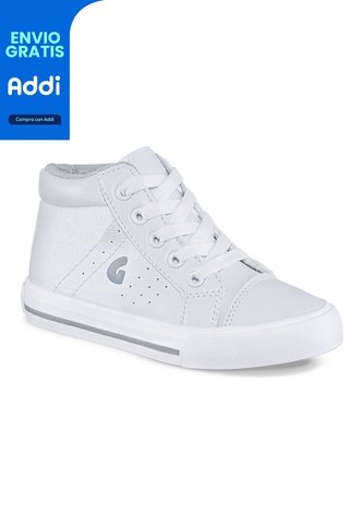 Tenis Escolares Capra Alto Blanco Para Niño Y Niña Los Gomosos Los Gomosos