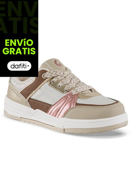 Tenis Casuales Matik Blanco-Beige Los Gomosos Para Niña