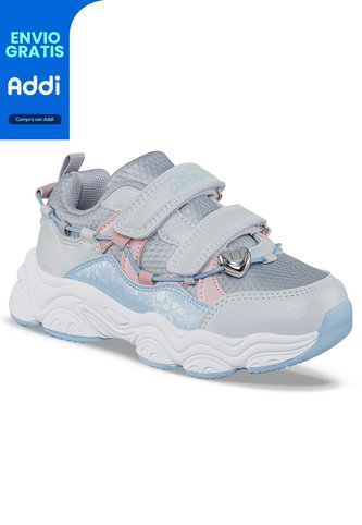 Tenis Urbanos Febar Blanco-Gris Los Gomosos Para Niña Los Gomosos