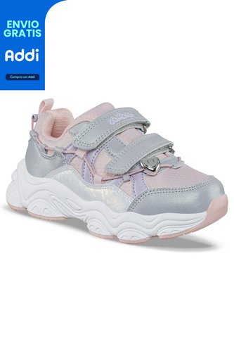 Tenis Urbanos Febar Gris-Rosa Los Gomosos Para Niña Los Gomosos