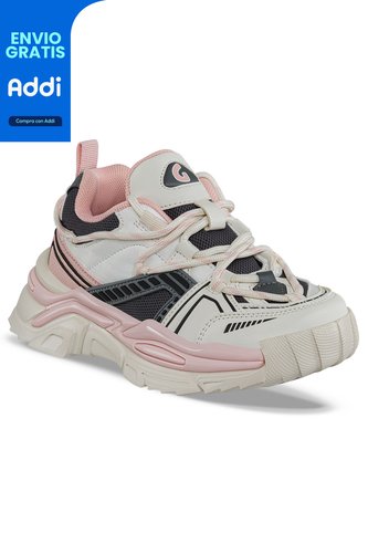 Tenis Urbanos Gadom Beige-Rosa Los Gomosos Para Niña Los Gomosos