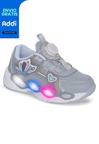 Tenis Con Luces Zadom Gris Los Gomosos Para Niña Los Gomosos