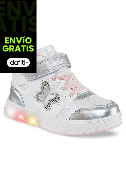 Tenis Luces Nubi Blanco-Rosa Los Gomosos Para Niña