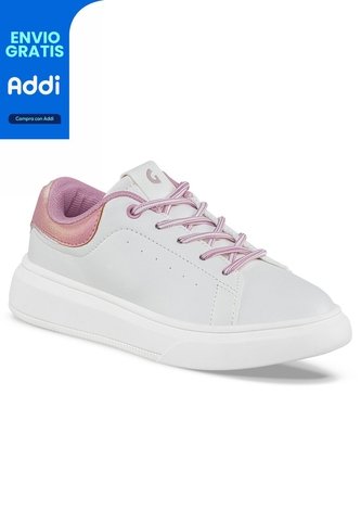 Tenis Casuales Kivra Blanco-Rosa Los Gomosos Para Niña Los Gomosos