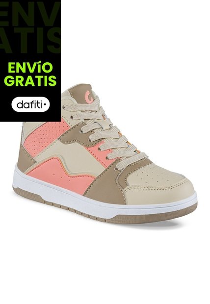Tenis Urbanos Kuxoj Beige-Coral Los Gomosos Para Niña