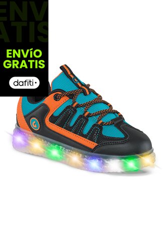 Tenis Con Luces Isser Negro Para Niño Los Gomosos Los Gomosos