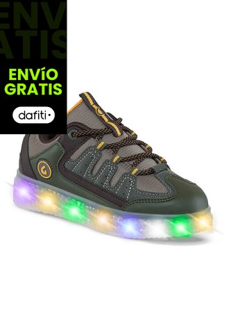Tenis Con Luces Isser Verde Para Niño Los Gomosos Los Gomosos