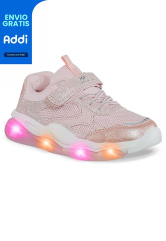 Tenis Luces Monla Rosa Los Gomosos Para Niña Los Gomosos