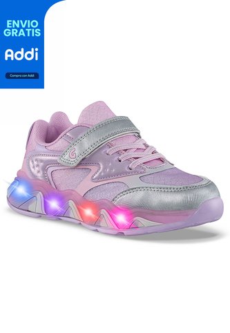 Tenis Luces Lumera Rosa Los Gomosos Para Niña Los Gomosos