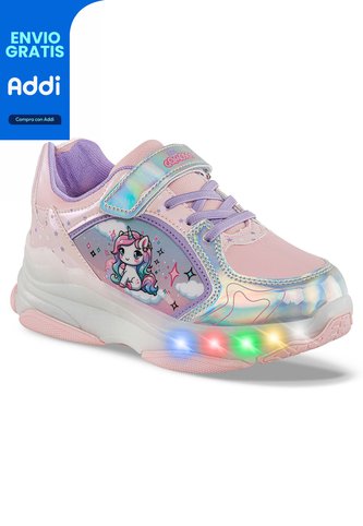 Tenis Patines Luces Relaxi Rosa Los Gomosos Para Niña Los Gomosos