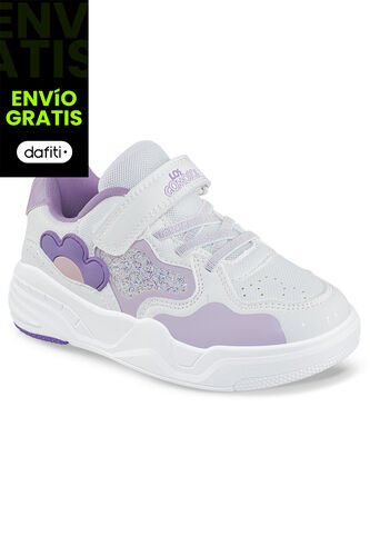 Tenis Urbanos Reguw Blanco-Lila Los Gomosos Para Niña Los Gomosos