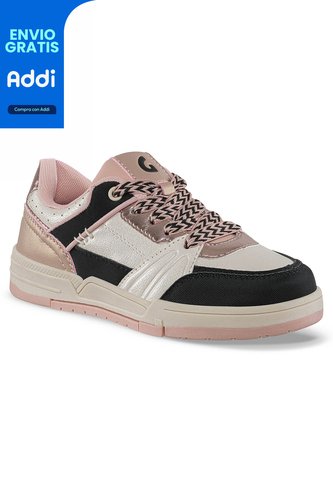 Tenis Casuales Matik Rosa-Negro Los Gomosos Para Niña Los Gomosos