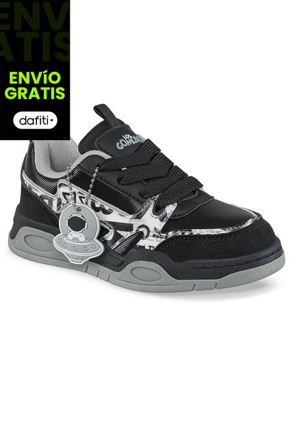 Tenis Casuales Anurim Negro Los Gomosos Para Niño
