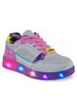 Tenis Con Luces Grosur Gris-Fuc Para Niña Los Gomosos de Los Gomosos