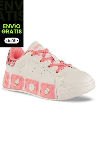 Tenis Casuales Ferinn Beige-Rosa Los Gomosos Para Niña Los Gomosos