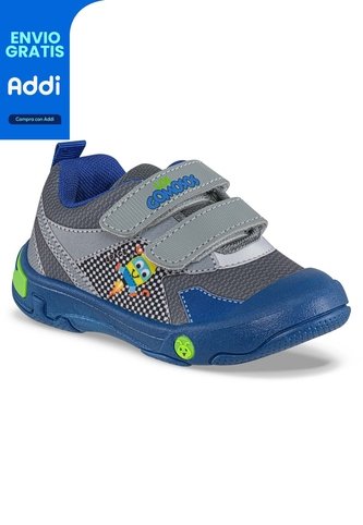 Tenis Casuales Lopey Gris-Azul Los Gomosos Para Bebé Los Gomosos